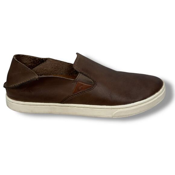 Olukai Pehuea Leather Slip-On Shoes Women’s 6.5 Espresso Brown Casual 20329-5H5H - Picture 1 of 7